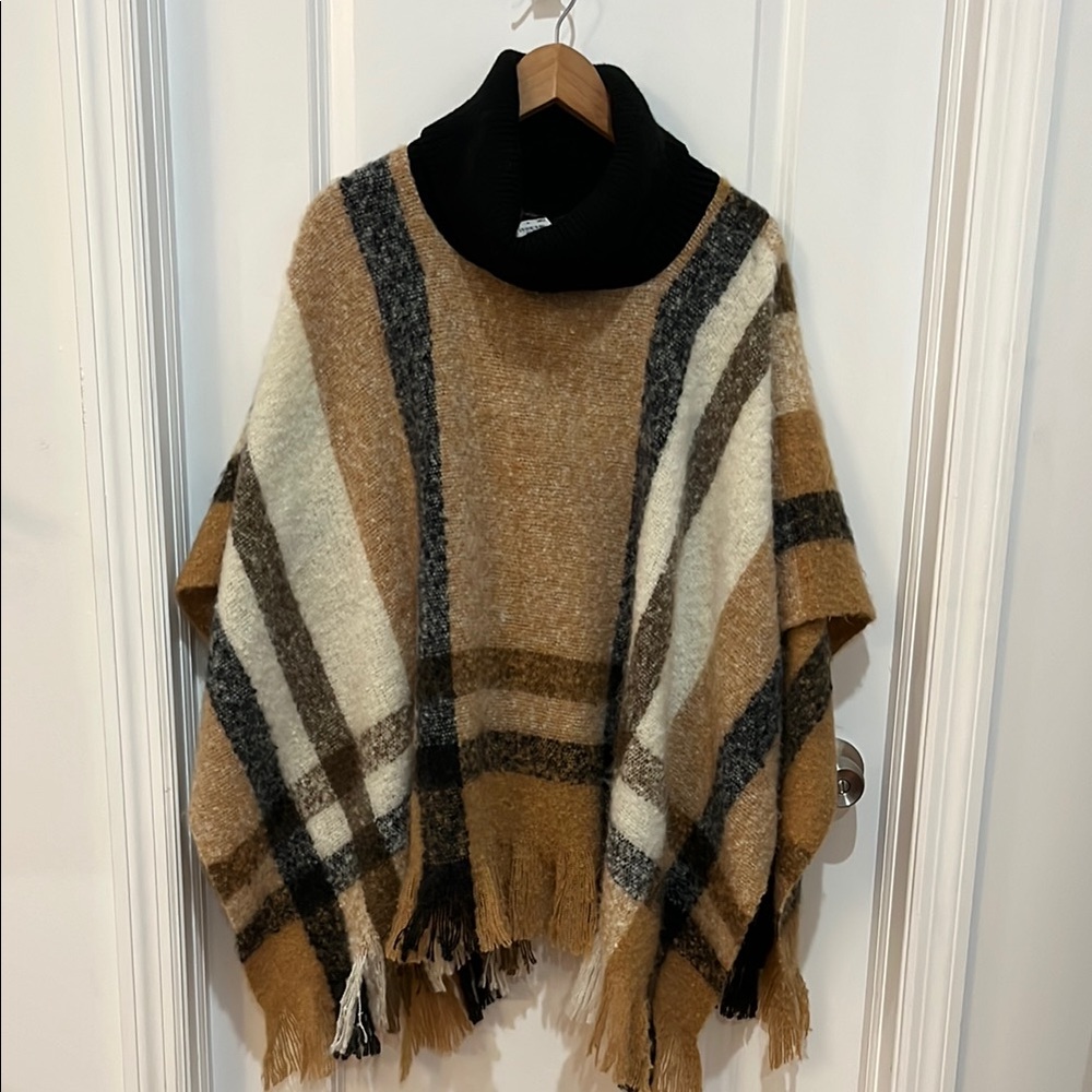 Style & Co. Plaid Poncho with Cowlneck